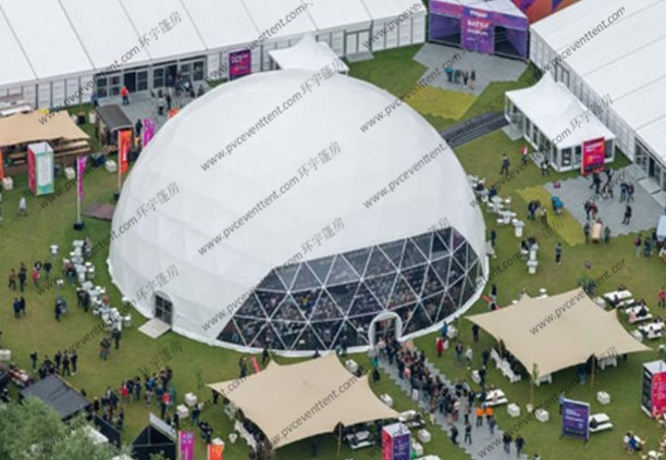 Outside Event Large Geodesic Tent Durable With High Strength Steel Tube Frame